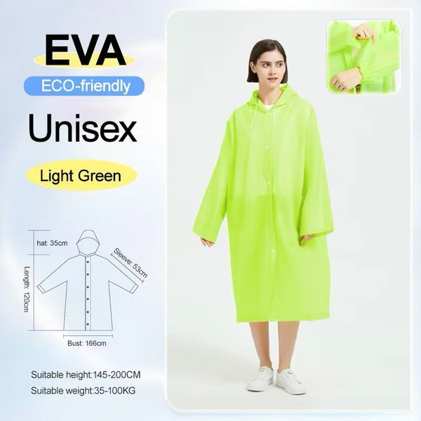 Дощовик з капюшоном EVA Raincoat на кнопках салатовий 1801426 фото