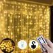 Світлодіодна гірлянда-штора 3&times;2 м, 200 LED, з пультом, 8 режимів, USB, тепле світло 1801439 фото 1