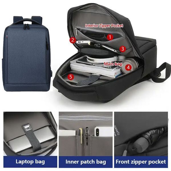 Рюкзак для ноутбука Arktic 15.6 із USB портом Синій 1801257 фото