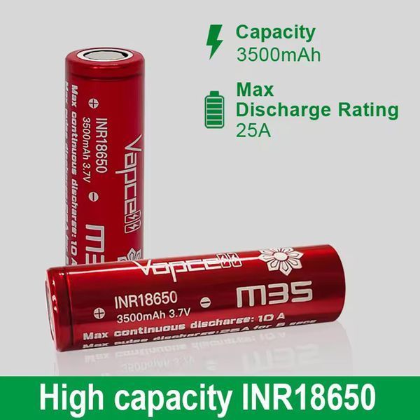 Акумулятор Vapcell INR18650 3500 mAh 3.7V (Flat Top) &ndash; комплект 2 шт. у захисному чохлі 1801448 фото